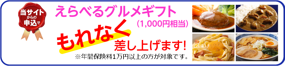 チューリッヒ自動車保険 デジタルグルメギフト(1,000円相当)をもれなくプレゼント